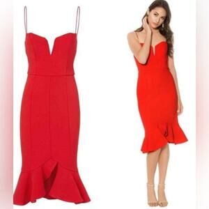 NICHOLAS BANDAGE NWT FLIP HEM BRA RED DRESS SIZE‎ 2